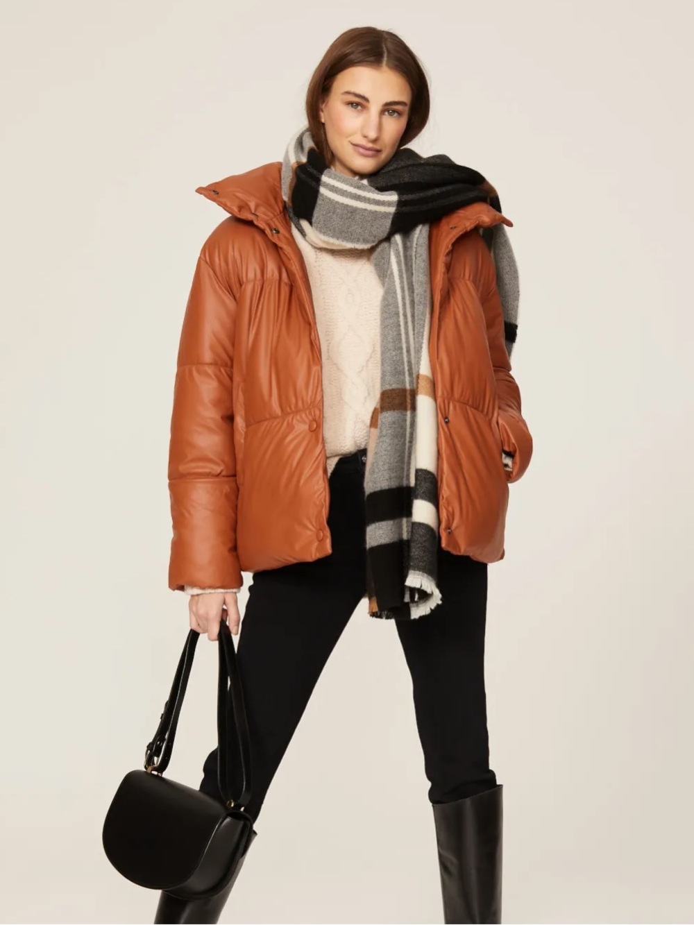 NVLT Faux‎ Leather Puffer Jacket size Large